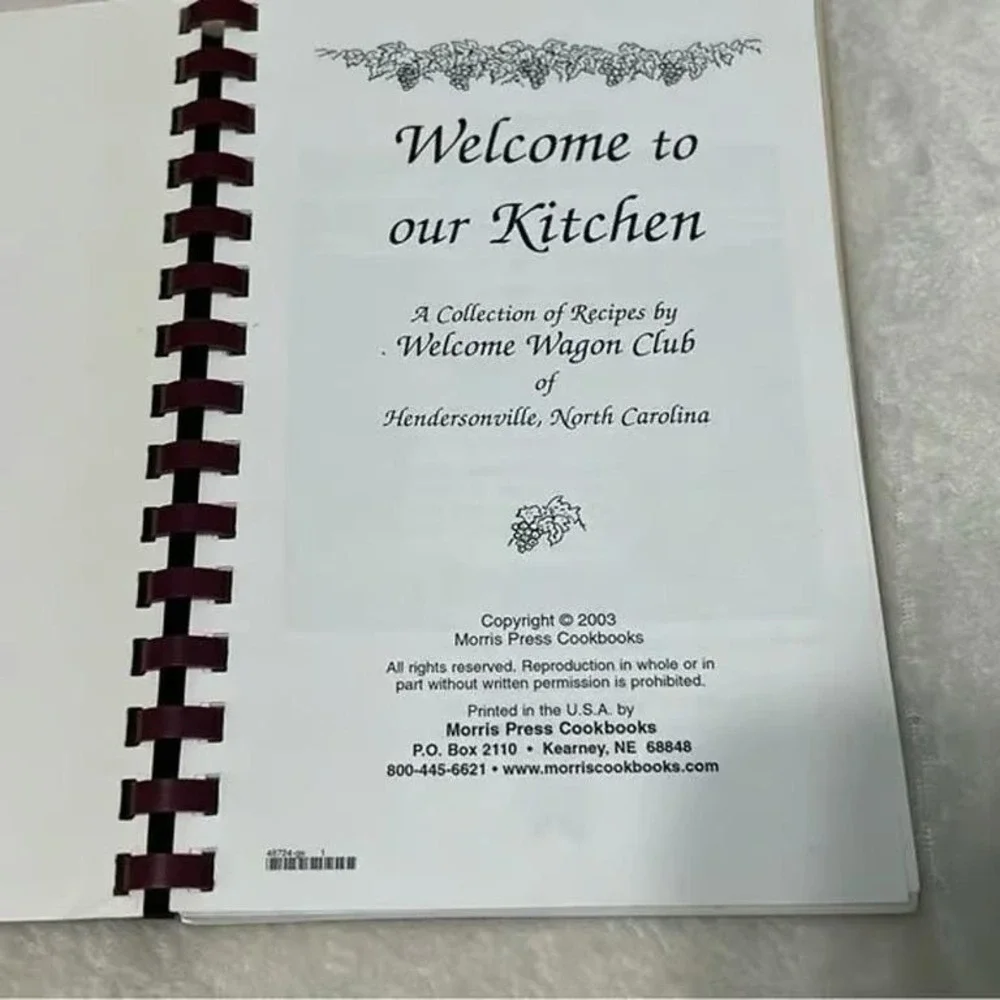 Welcome to our Kitchen Welcome Wagon Club of Hendersonville NC Vintage Cookbook